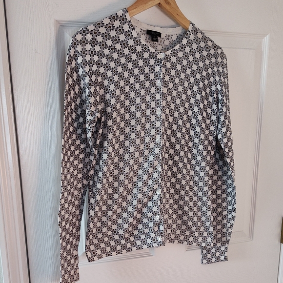 Ann Taylor Sweaters - Ann Taylor Black and White Cardigan Sweater Medium